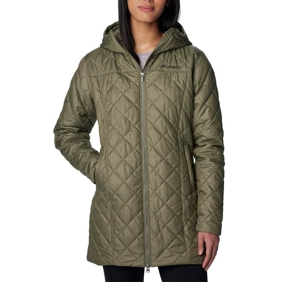 NWoT Columbia Women's Copper Crest Hooded Long Jacket Green Size S $200 P213